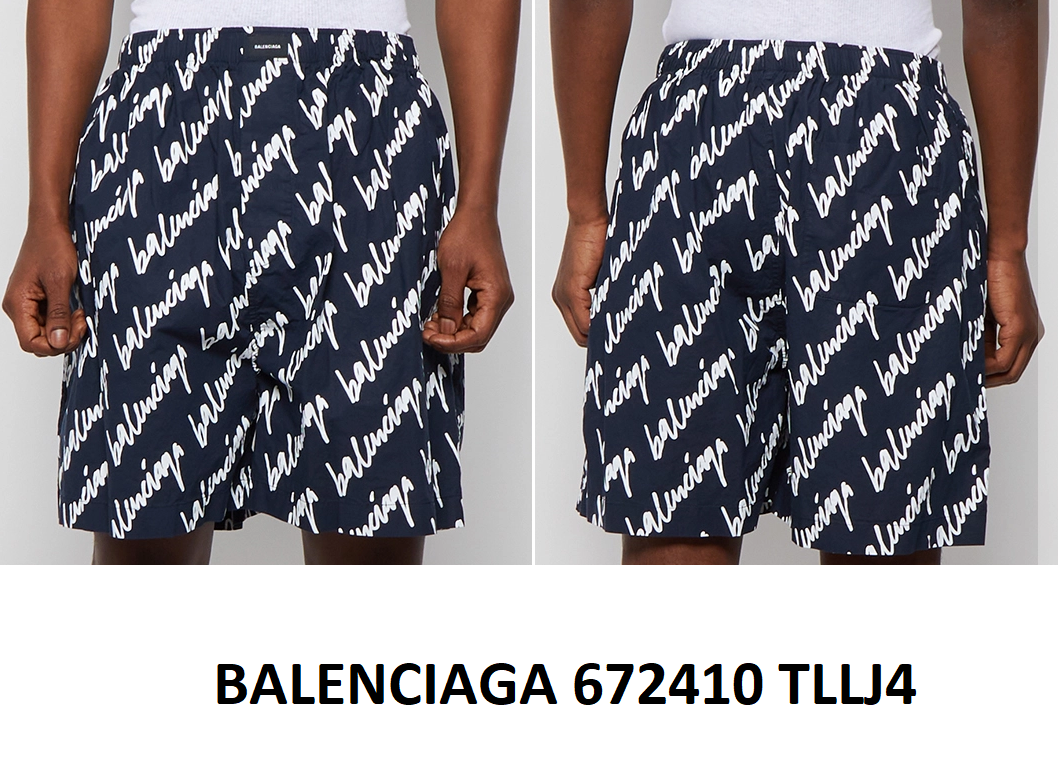 Balenciaga Allover Logo Shorts — 672410TLLJ4