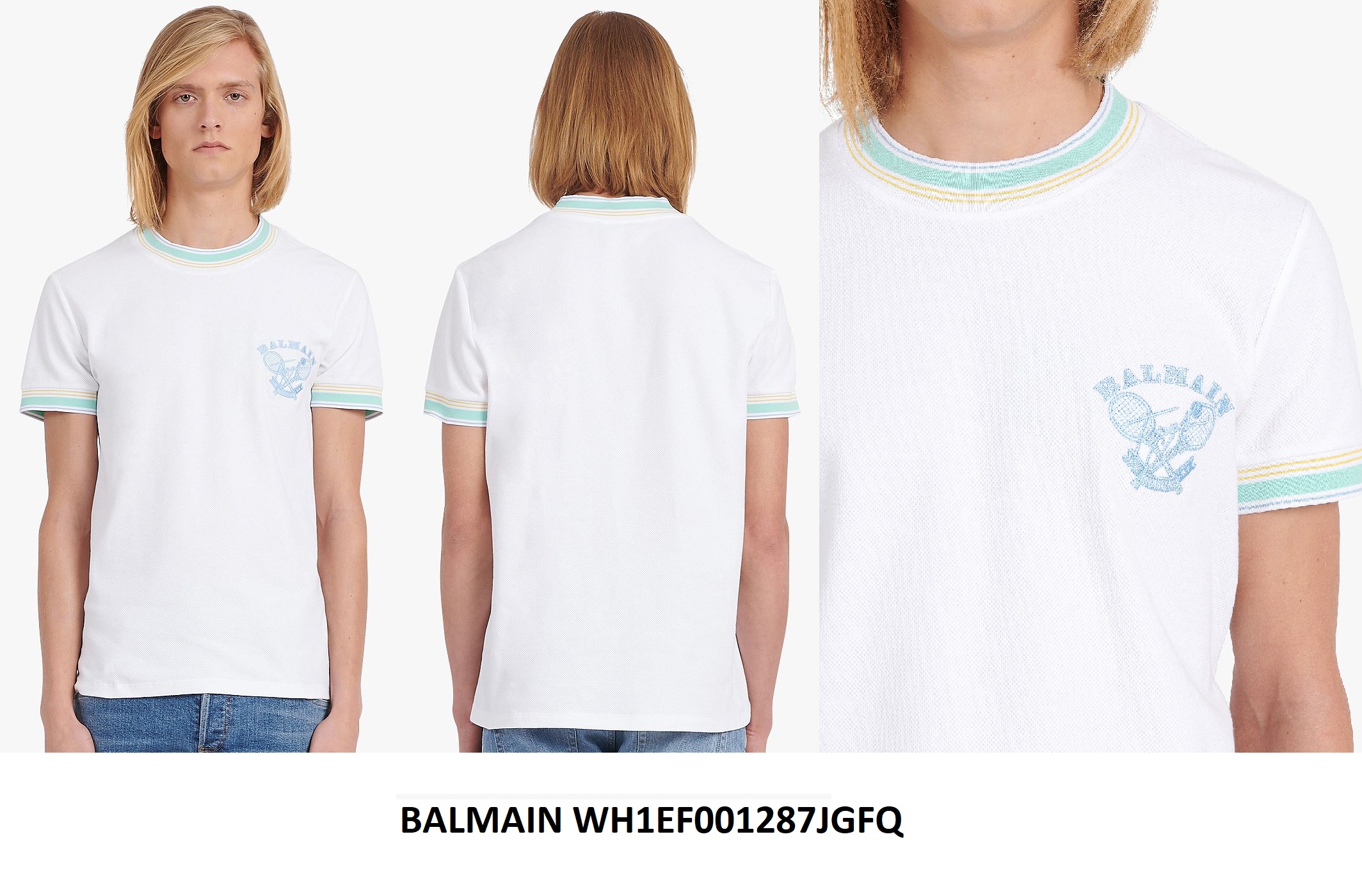 BALMAIN Embroidered / printed T-Shirt WH1EF001287JGFQ