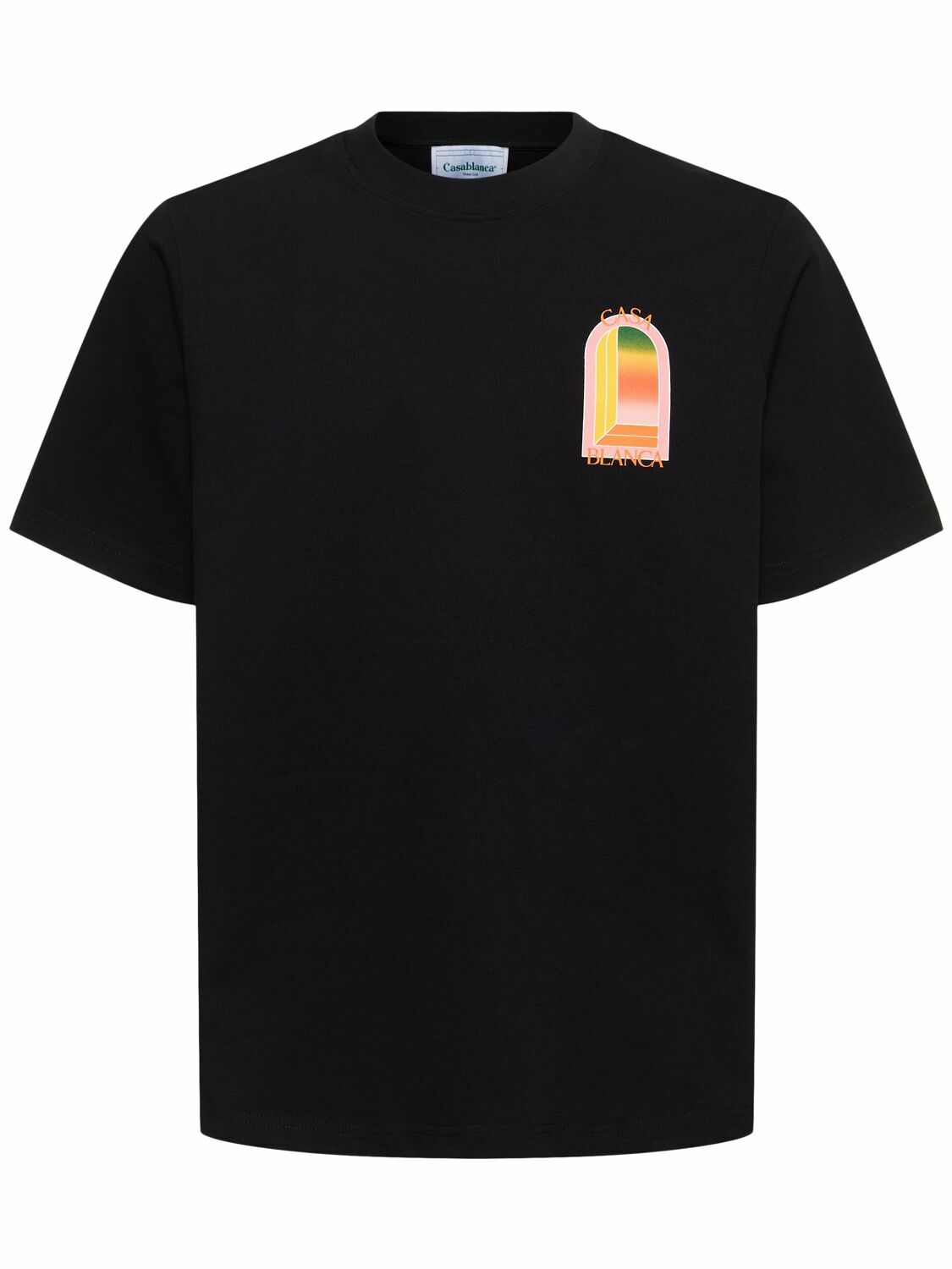 Gradient Arch Logo Printed T-Shirt — Black