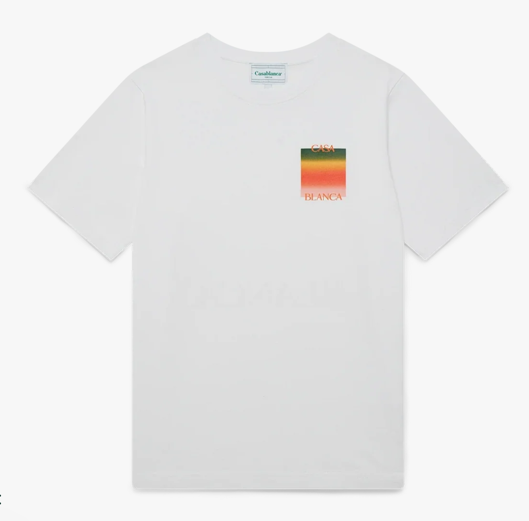 Gradient Casa Square Logo T-Shirt — White