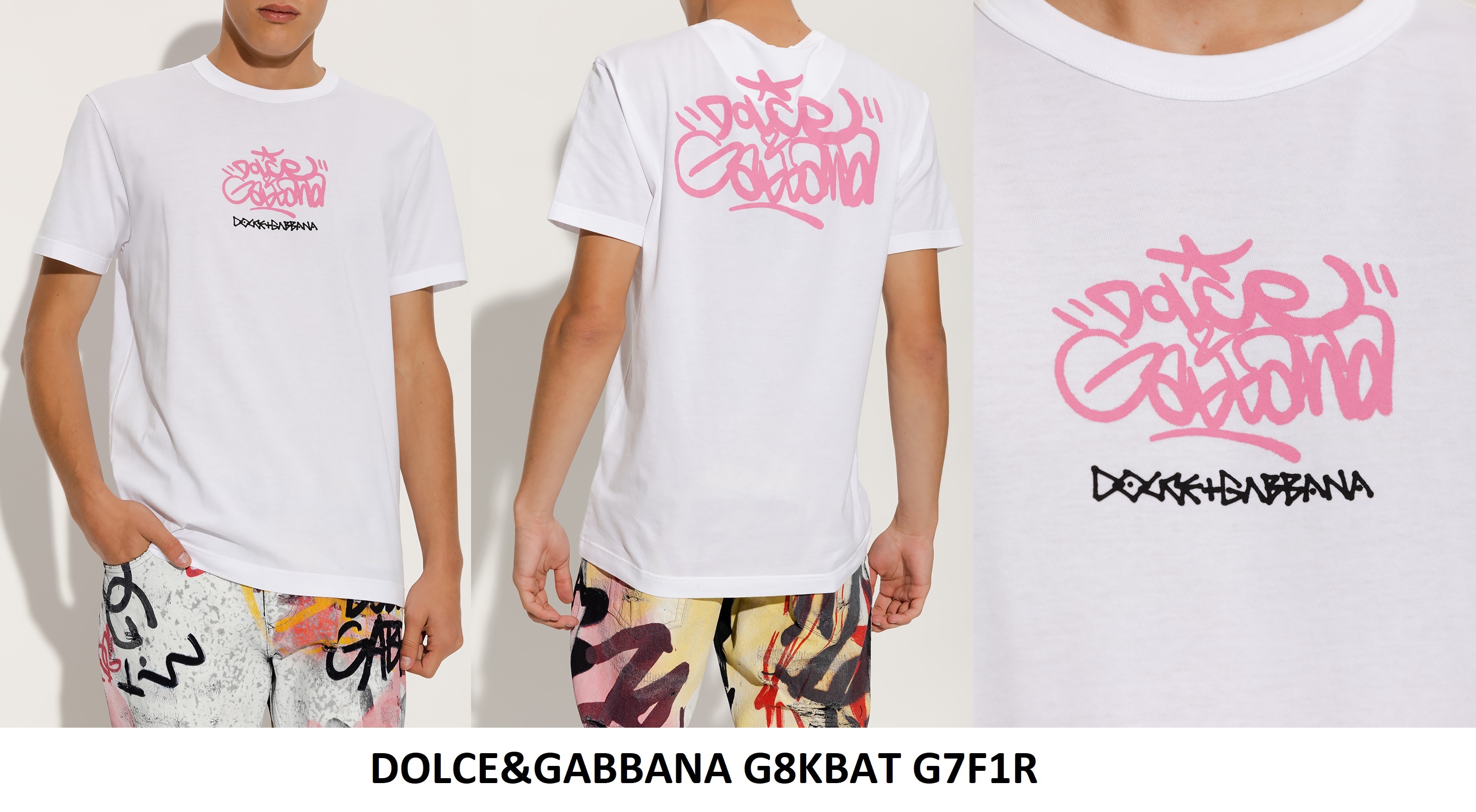 Dolce & Gabbana Graffiti Logo T-Shirt — White