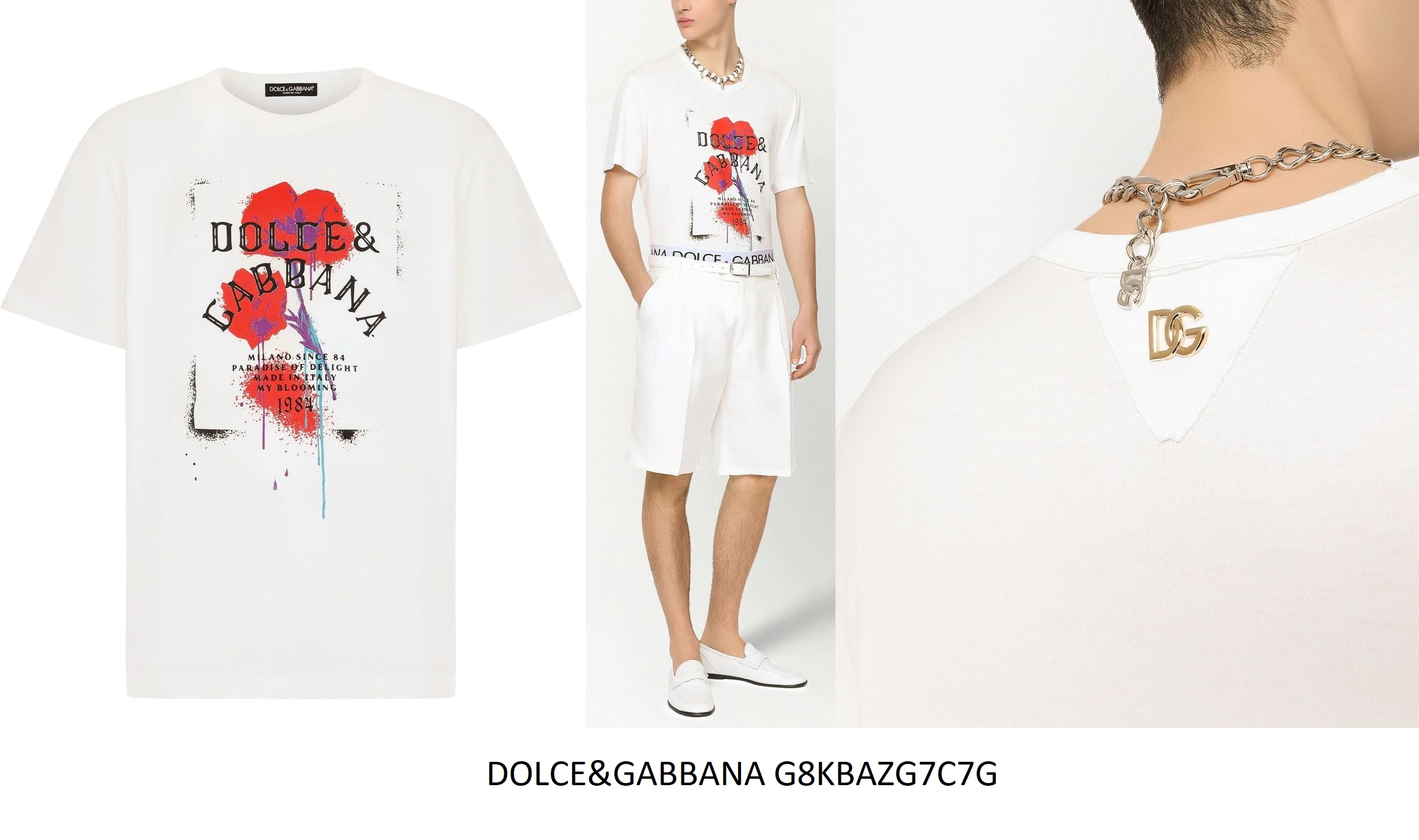 Dolce & Gabbana Roses T-Shirt — White