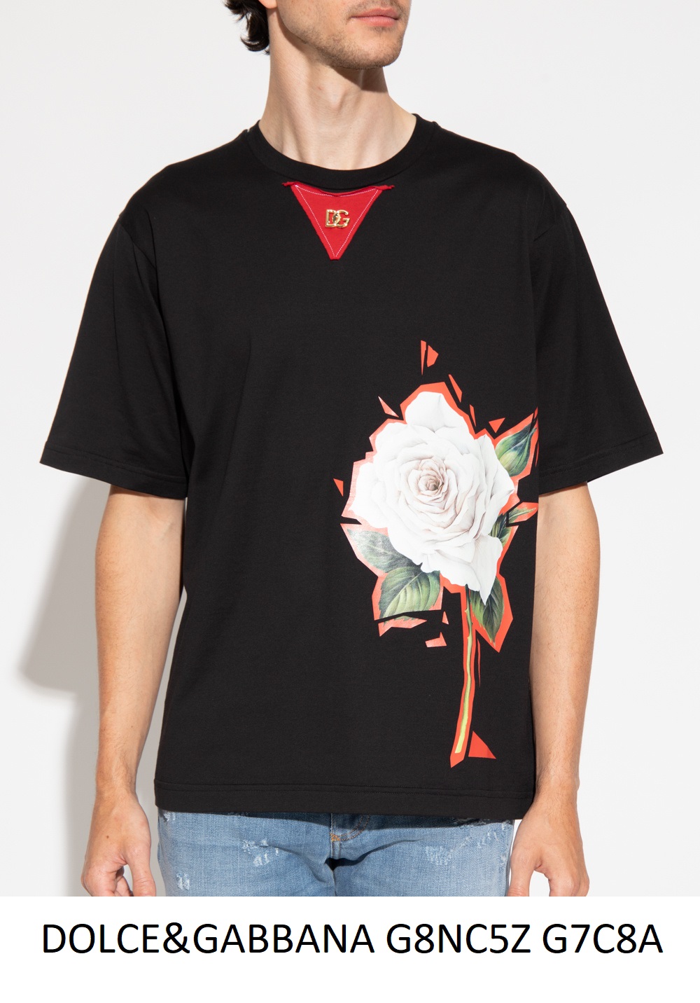 Dolce & Gabbana Floral Print T-Shirt — Black