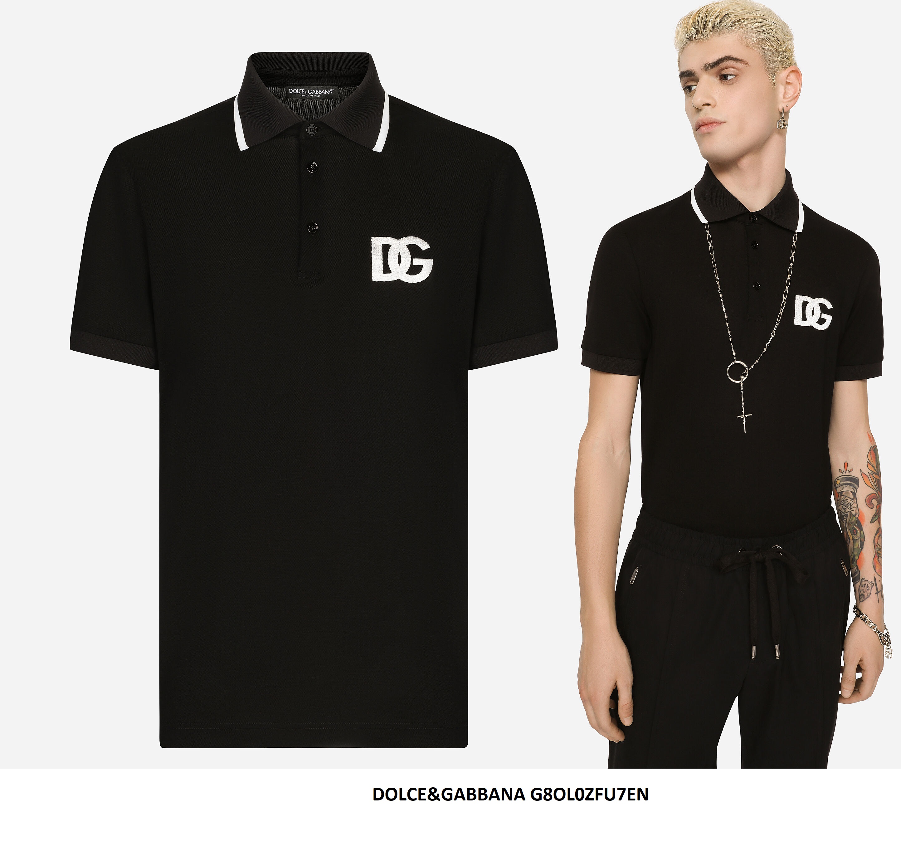 Dolce & Gabbana DG Logo Polo Shirt — Black