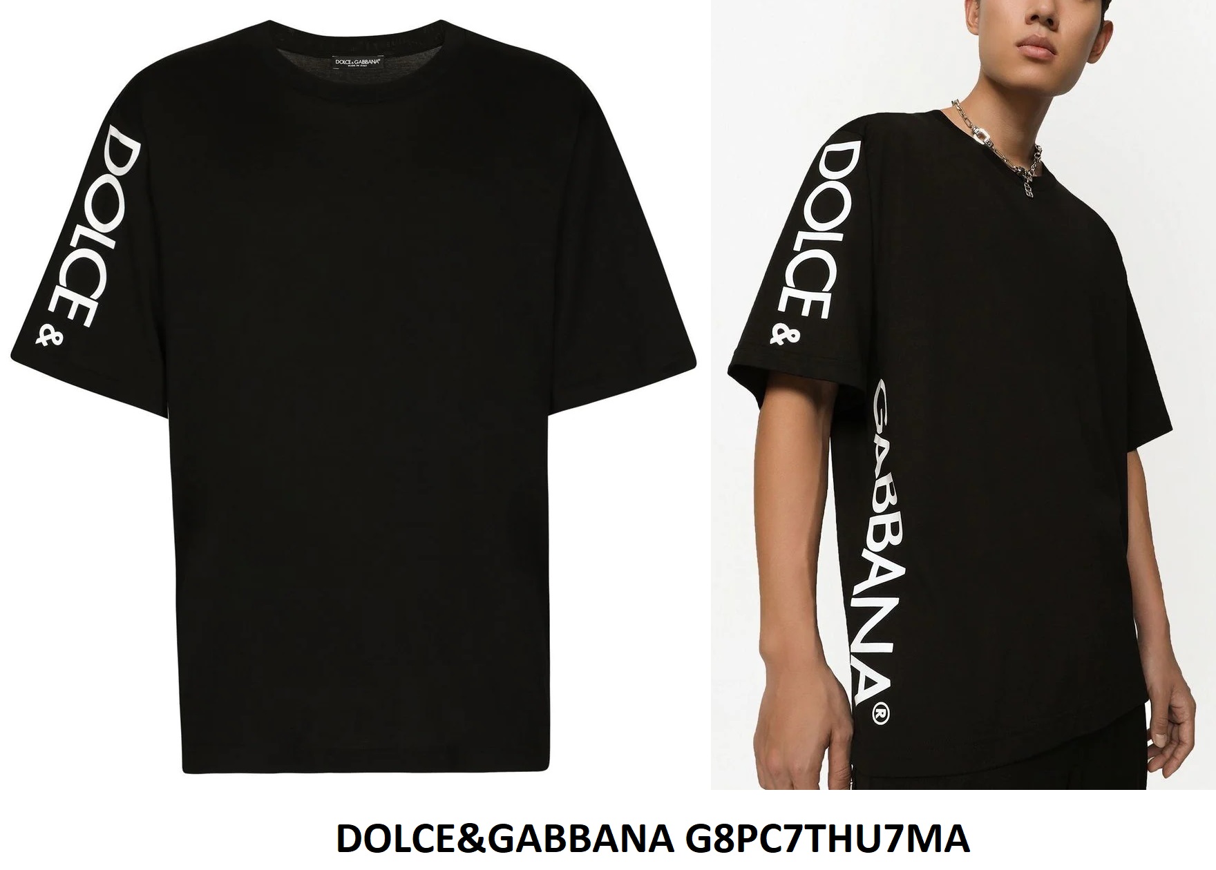 Dolce & Gabbana Sleeve Logo T-Shirt — Black