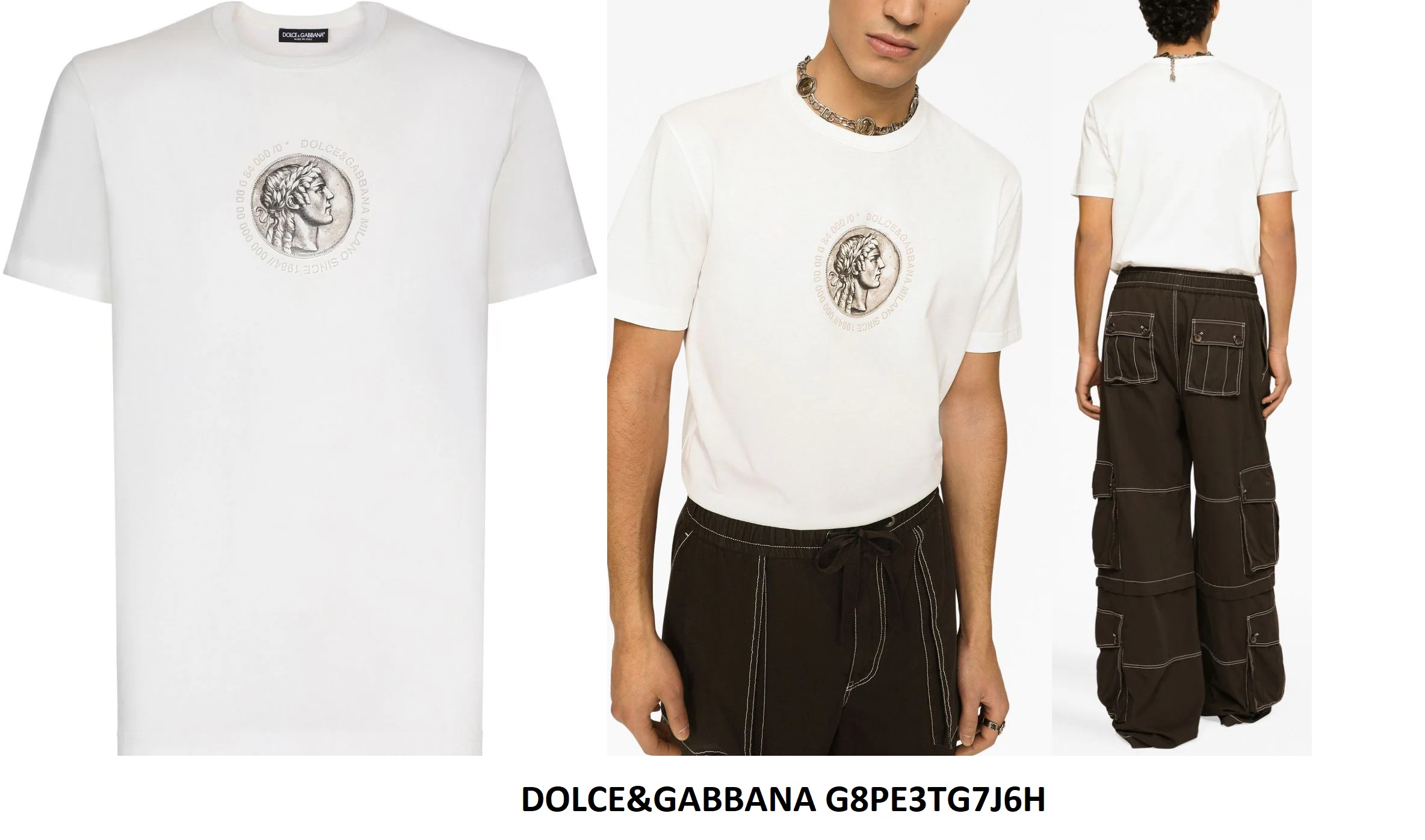 Dolce & Gabbana Crest Print T-Shirt — White