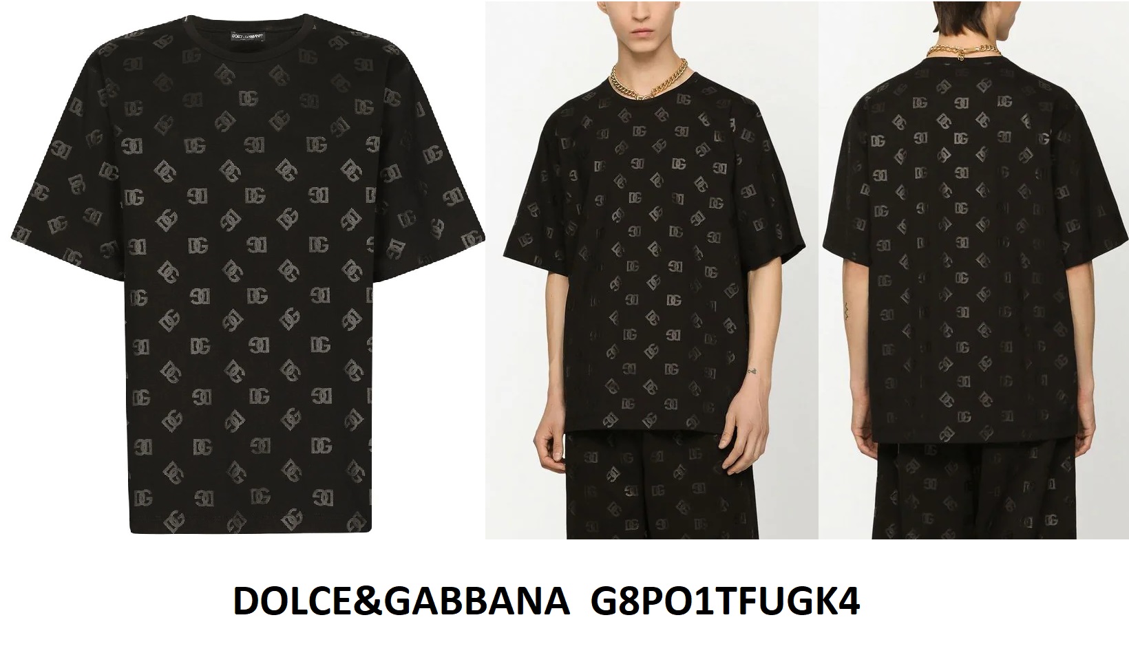 Dolce & Gabbana Monogram T-Shirt — Black