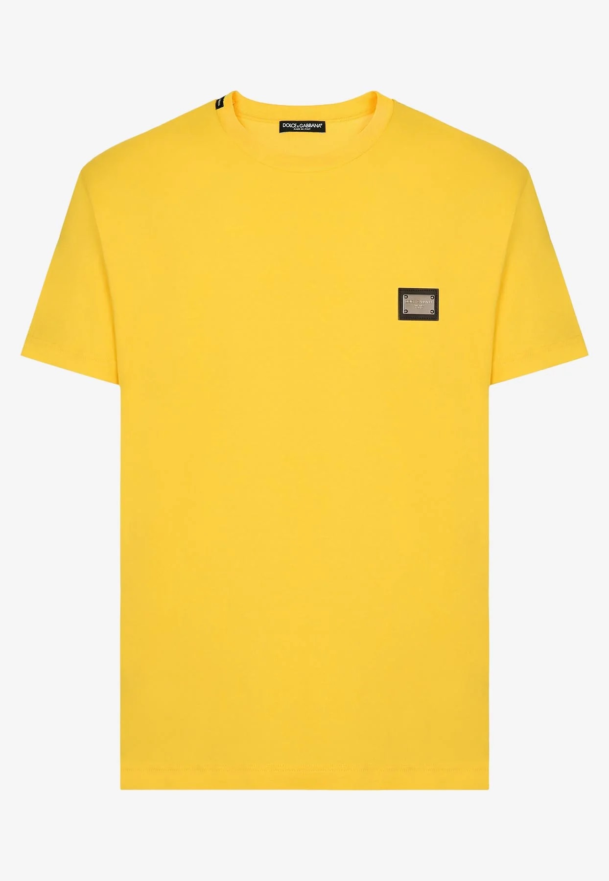 Dolce & Gabbana Logo Plaque T-Shirt — Yellow