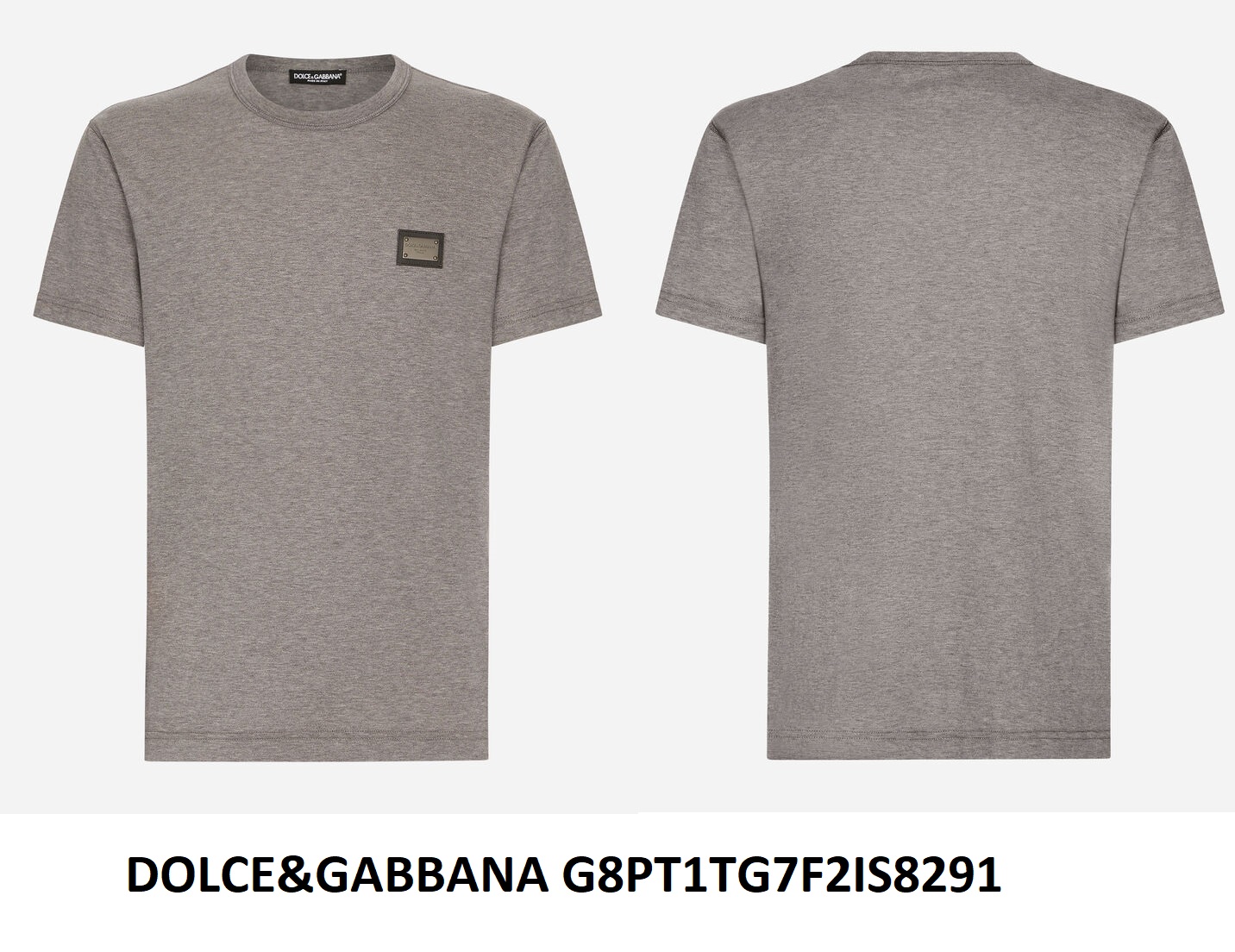 Dolce & Gabbana Logo Plaque T-Shirt — Grey