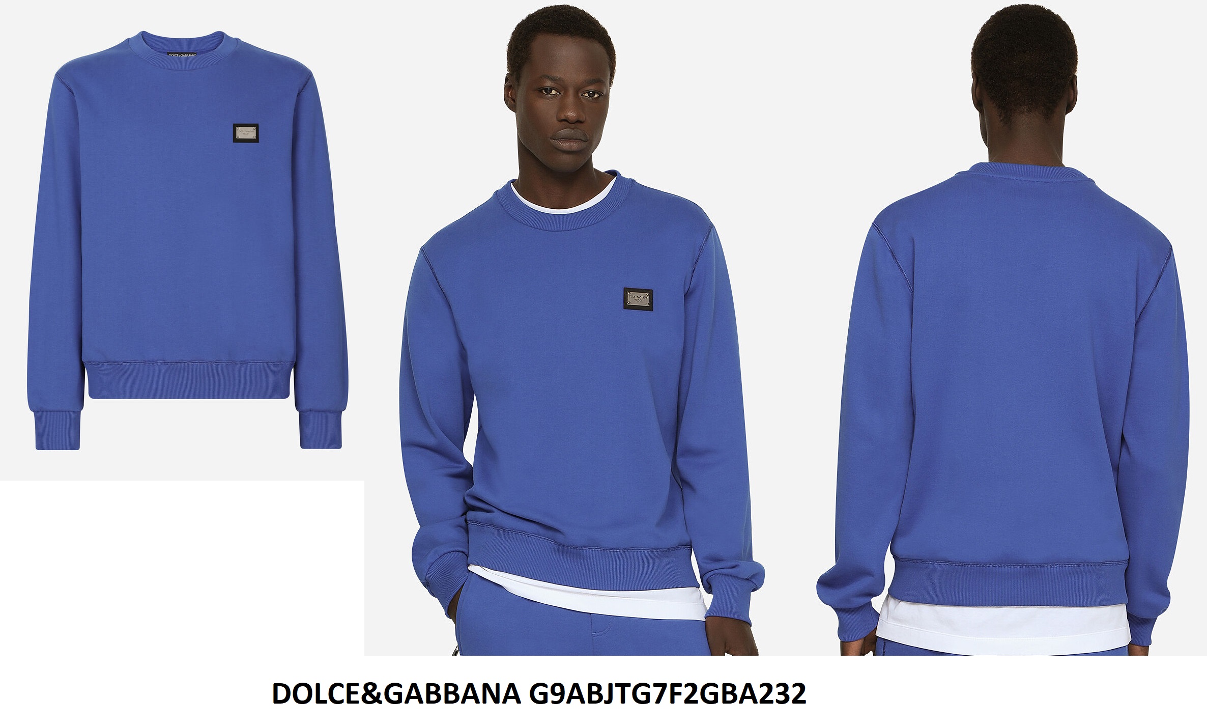 Dolce & Gabbana Logo Plaque Sweatshirt — Blue