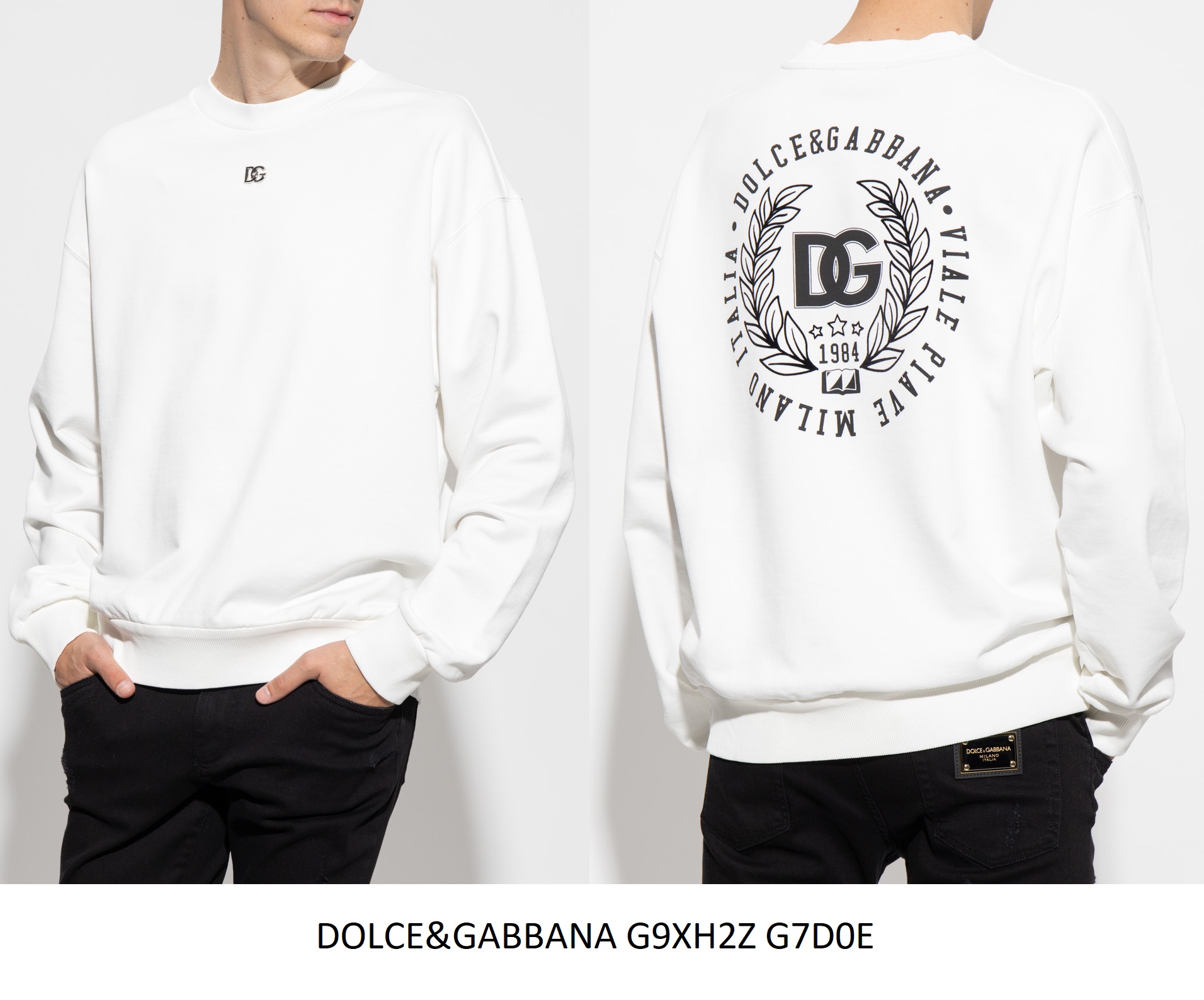 Dolce & Gabbana Crest Sweatshirt — White