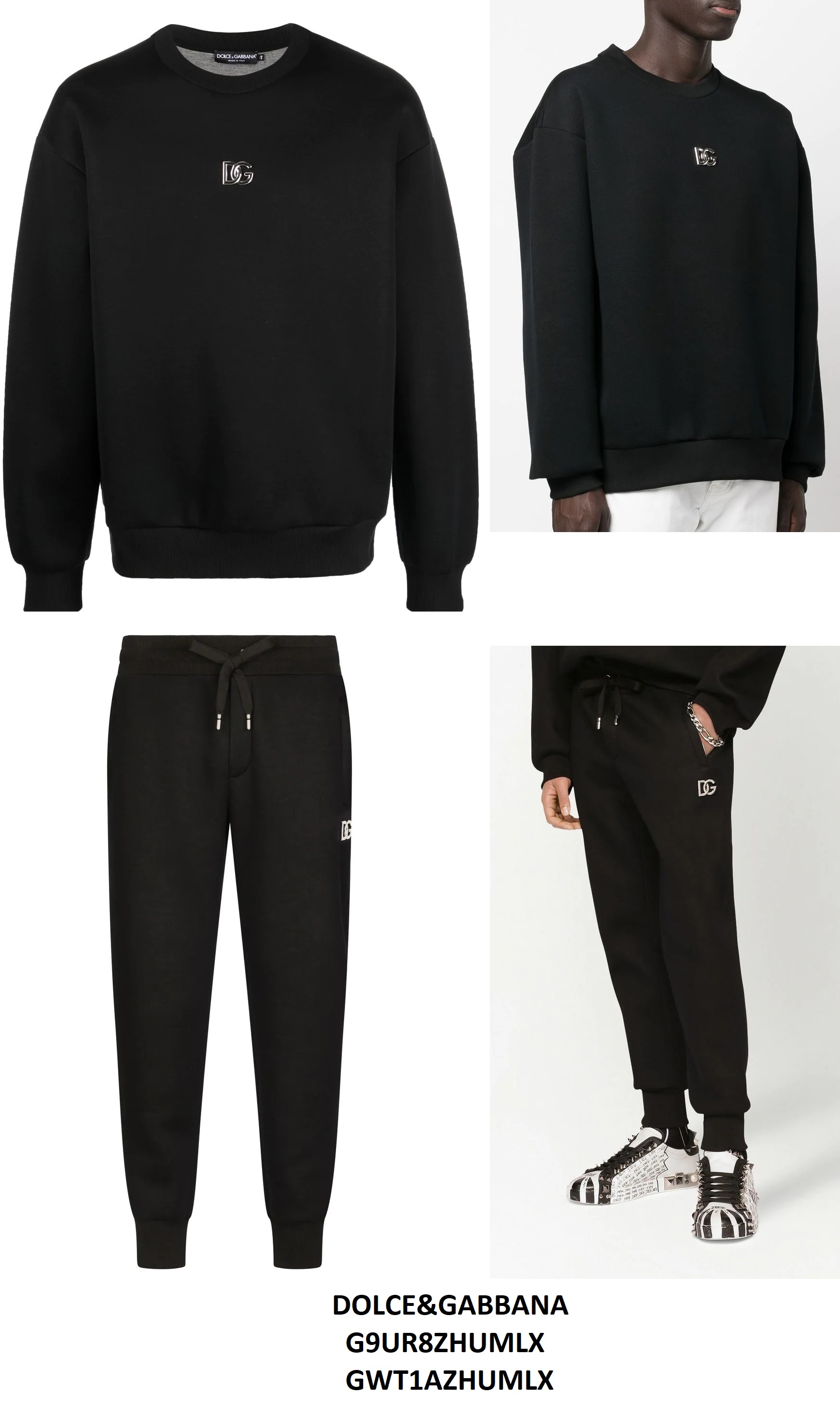 Dolce & Gabbana DG Logo Sweatshirt & Trousers Set — Black