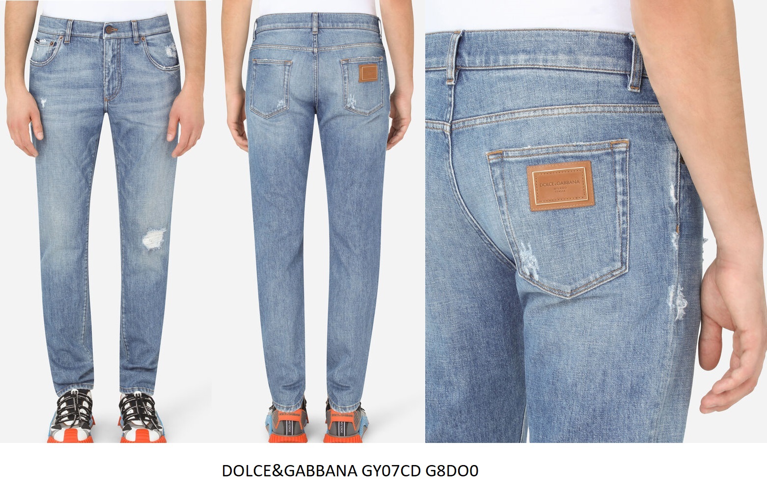5-Pocket Jeans — Distressed