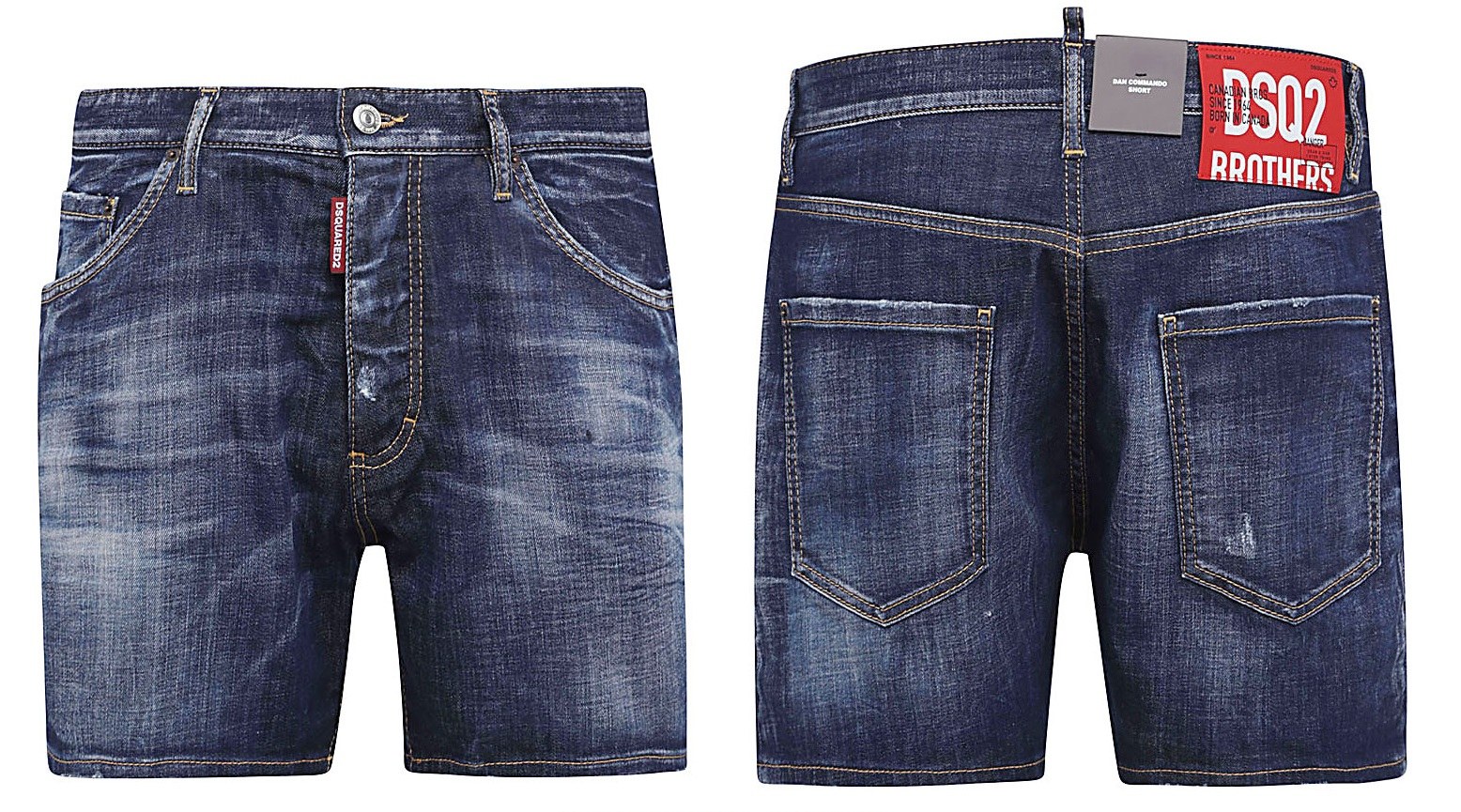 Distressed Denim Shorts — S74MU0682