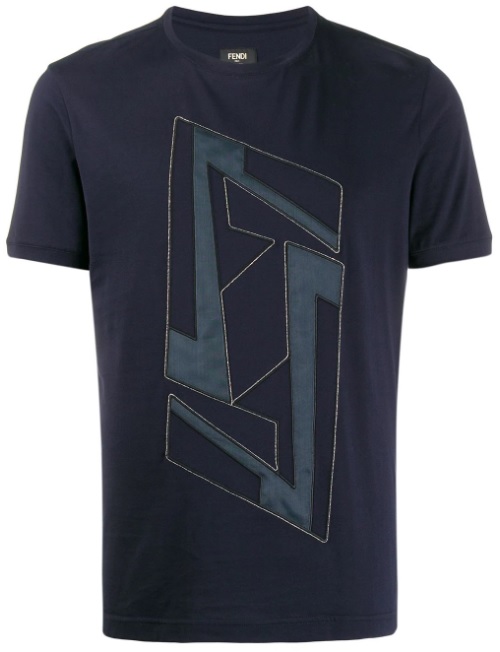 Geometric Print T-Shirt, Navy