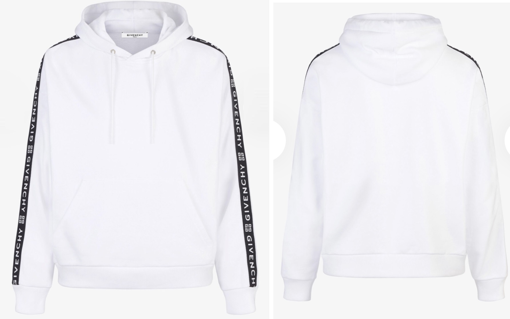 Tape Hoodie, White