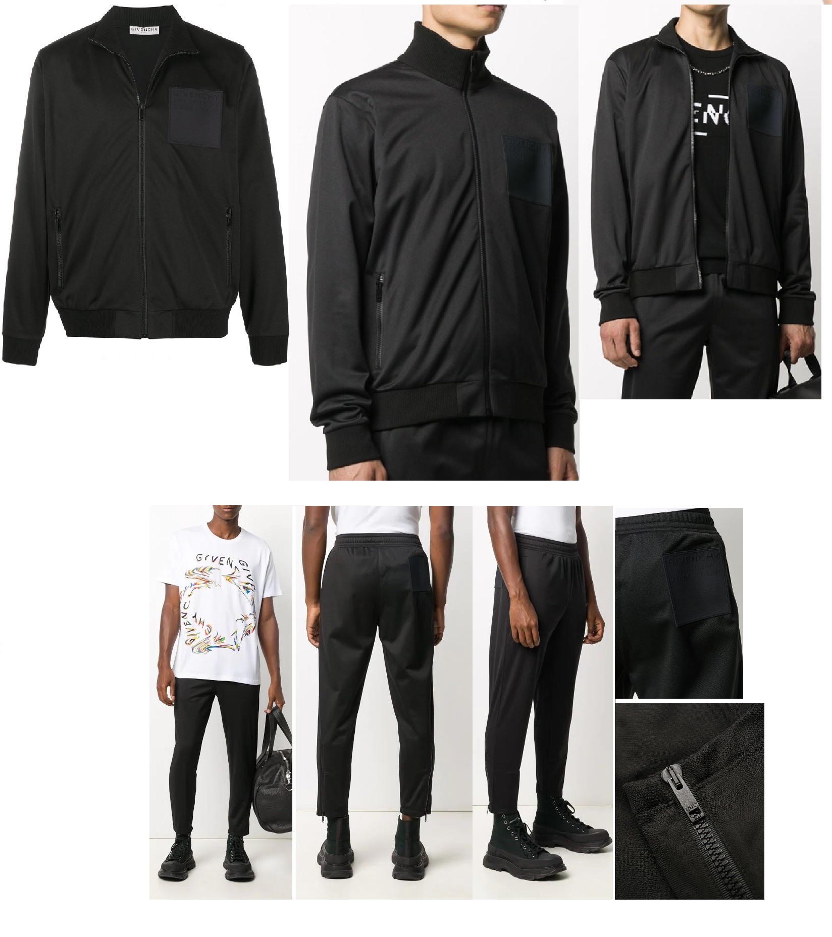 Track Jacket Tracksuit Set, Black