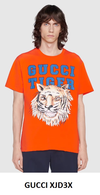 Gucci Tiger T-Shirt, Orange — XJDX31