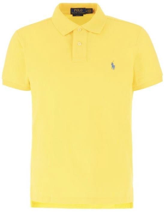Custom Slim Fit Polo Shirt — Yellow/Blue Pony