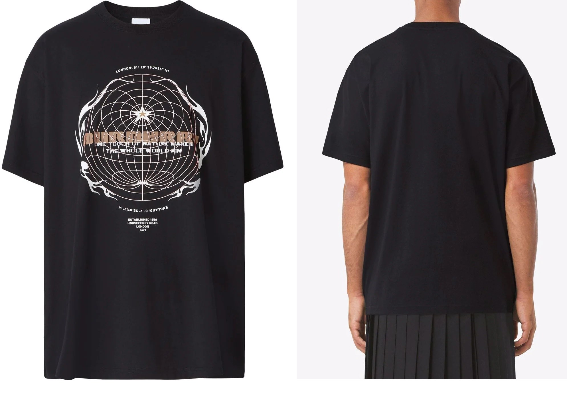 Burberry Globe Print T-Shirt — 8048289