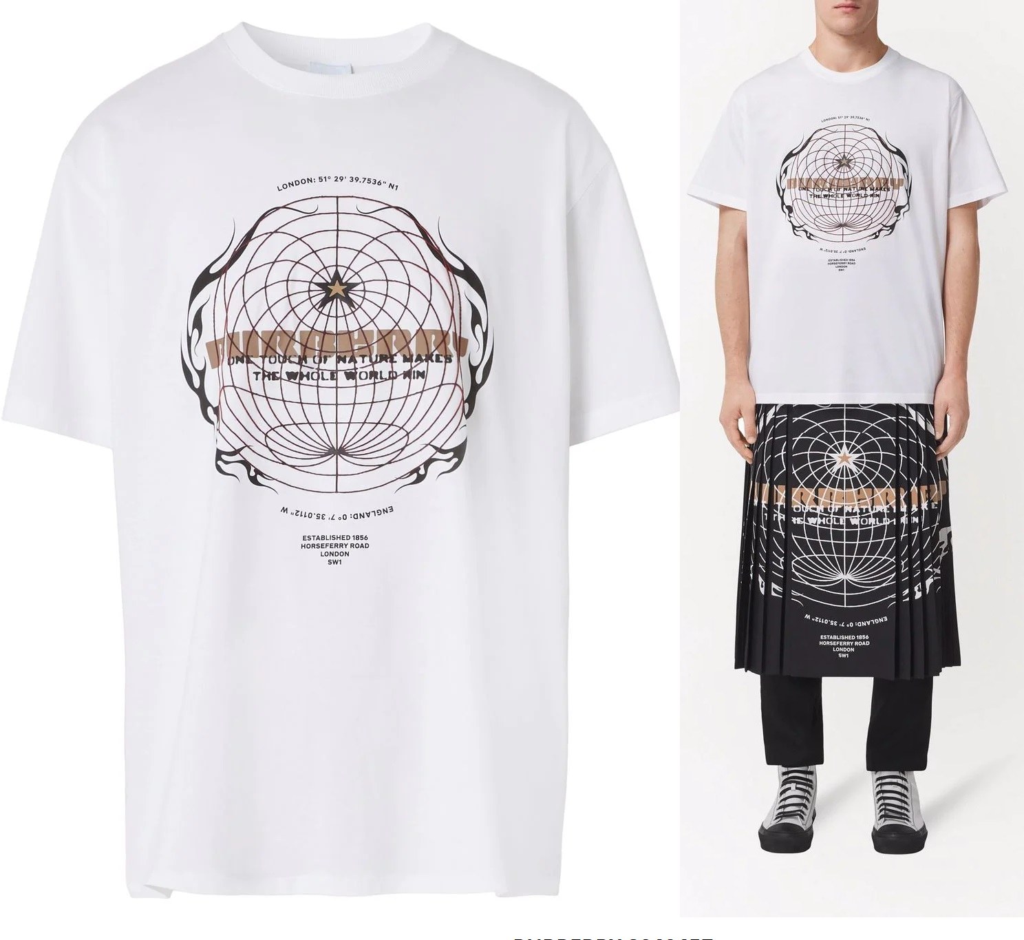 Burberry Globe Print T-Shirt — 8049457