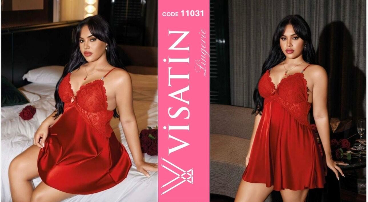 Visatin Camisón, satén, talla grande — 11031